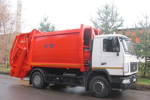 КО-427-73П на шасси МАЗ-534025-585-013 мусоровоз задняя загрузка,портал, 18,5 м3